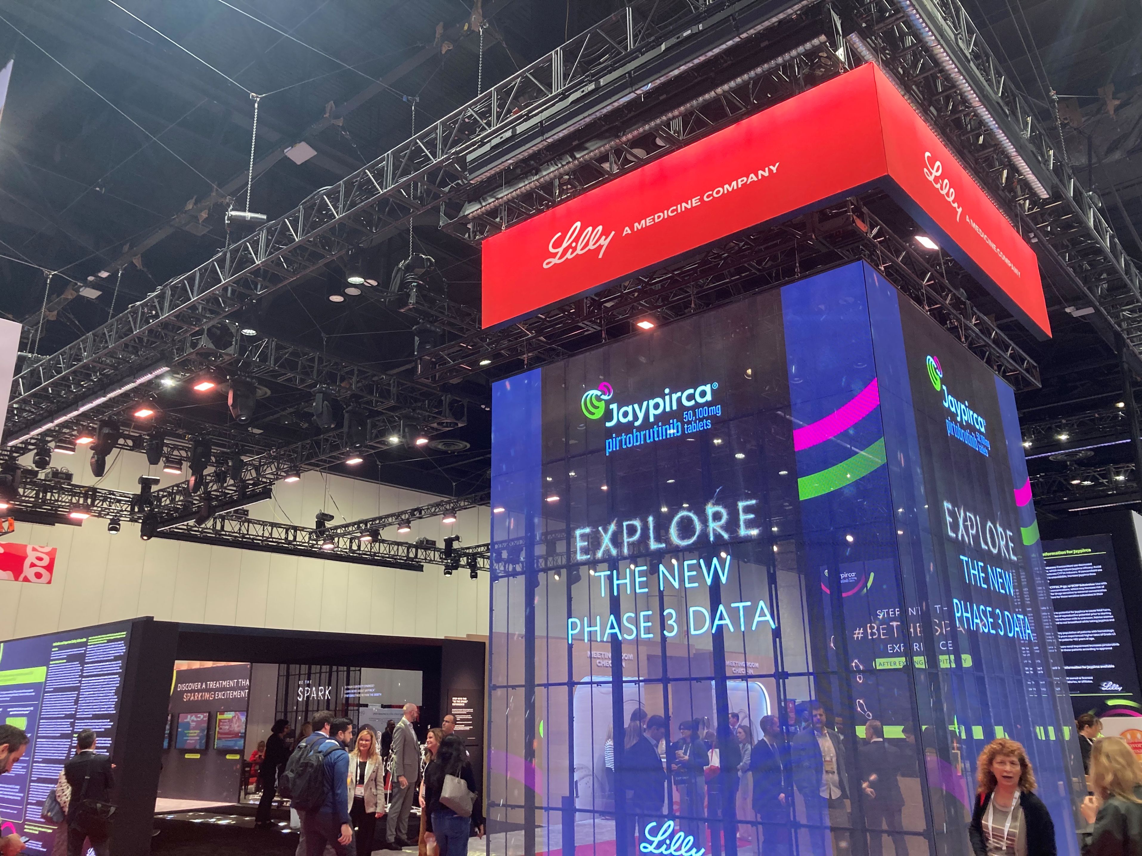 Eli Lillys booth at ASH 2025 prominently featuring Jaypirca